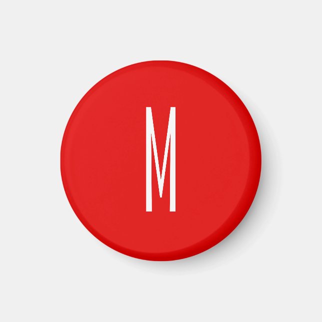 Aimant Lettre initiale Monogramme Style moderne Rouge Bla (Devant)
