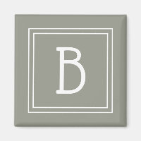 Lettre initiale monogrammée minimaliste encadrée v