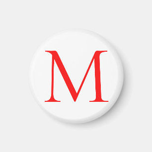 Aimant Lettre initiale rouge blanc monogrammed profession