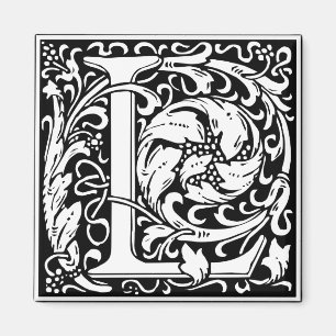 Aimant Lettre L Monogramme Art Nouveau Médiéval
