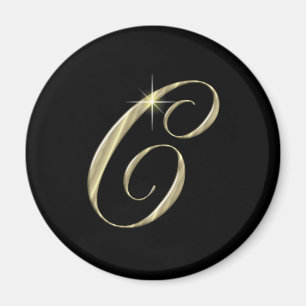 Aimant LETTRE MONOGRAPHIQUE D'OR C Initiales