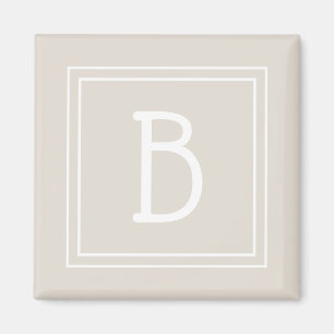 Aimant LETTRE MONOGRAPHIQUE MODÈLE Modèle INITIAL TAN UNI