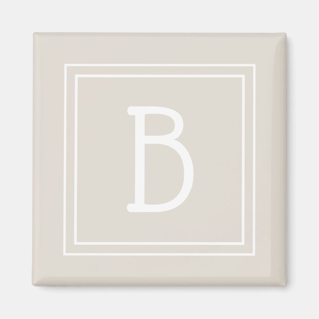 Aimant LETTRE MONOGRAPHIQUE MODÈLE Modèle INITIAL TAN UNI (Devant)