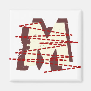 Aimant LETTRE MONOGRAPHIQUE vintage URBAIE DÉSACRÉE