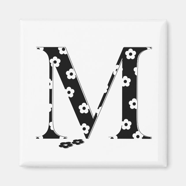 Aimant LETTRE Motif Fleur M (Devant)