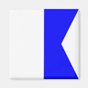 Aimant Lettre nautique A (alpha) de signal de drapeau