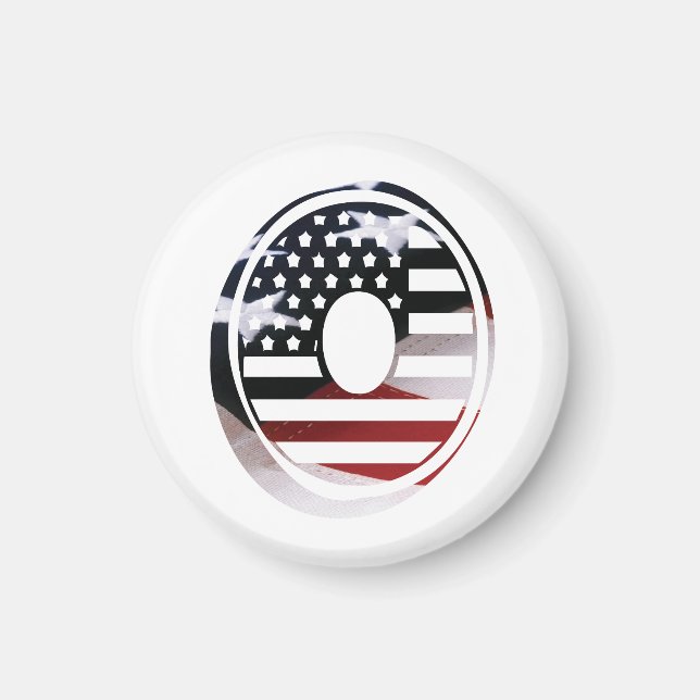 Aimant Lettre O Monogramme Initial USA (Devant)