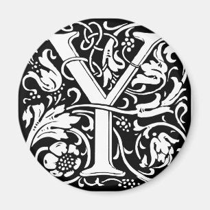 Aimant Lettre Y Monogramme Art Nouveau Médiéval