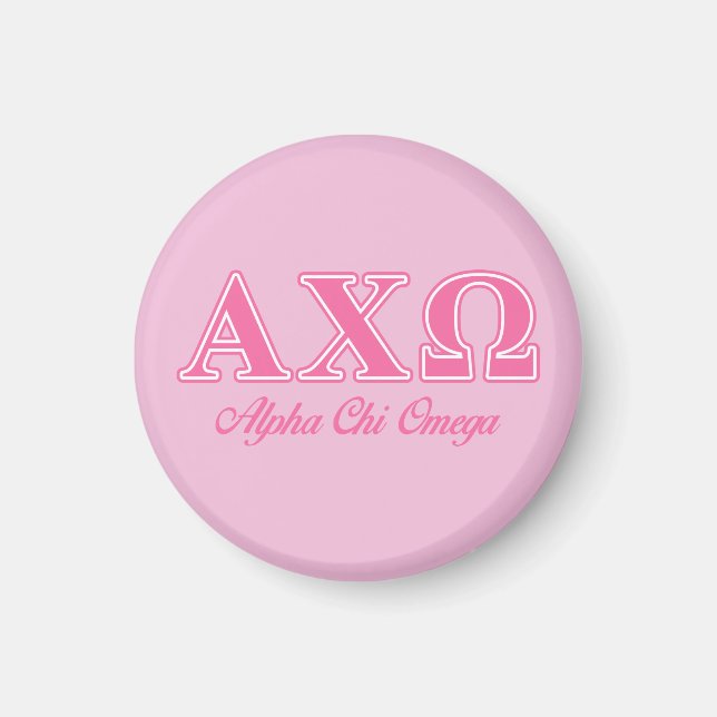 Aimant Lettres Alphi Chi Omega rose (Devant)