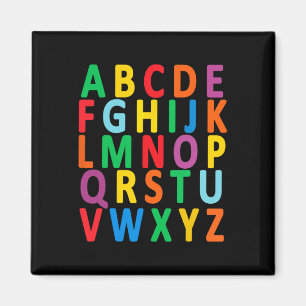 Aimant Lettres majuscules colorées Alphabet Apprendre Abc
