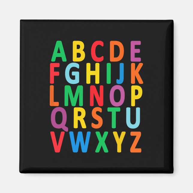 Aimant Lettres majuscules colorées Alphabet Apprendre Abc (Devant)