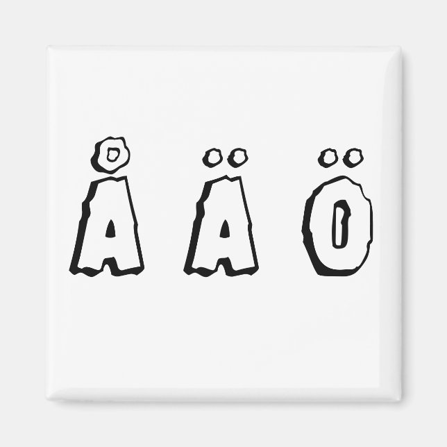 Aimant Lettres suédoises (å ä ö) (Devant)