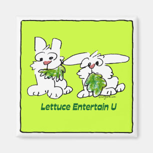 Aimant Lettuce Entertain U Cartoon Rabbits