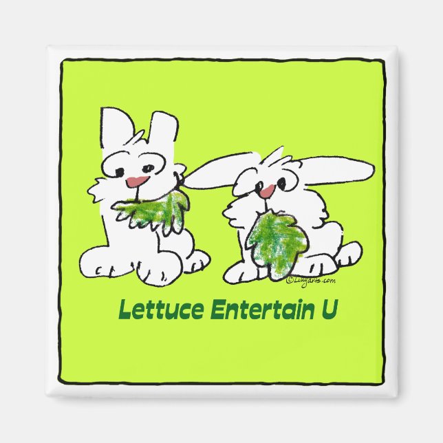Aimant Lettuce Entertain U Cartoon Rabbits (Devant)