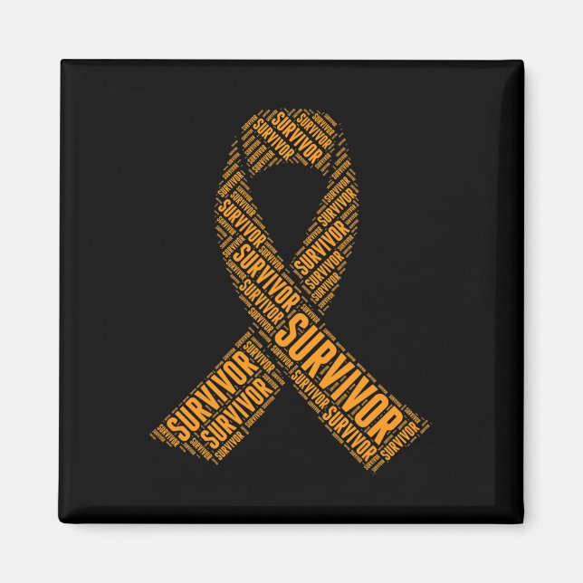 Aimant Leucémie Cancer du Sang Survivant Word Art (Devant)