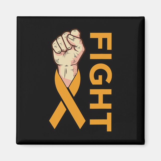 Aimant Leucémie Cancer Orange Ribbon Support de sensibili (Devant)