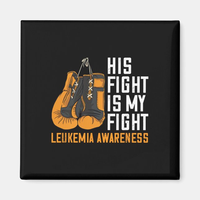 Aimant Leucémie Mon combat Boxe Orange Ribbon Leucémie Aw (Devant)