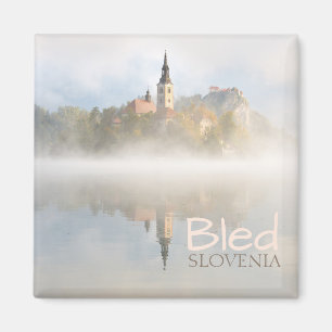 Aimant Levée de soleil de Foggy au lac Bled