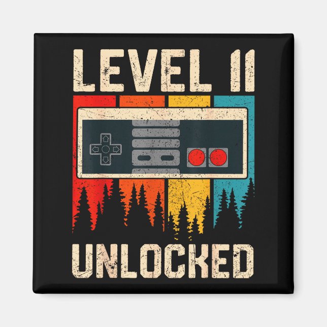 Aimant Level 11 Unlocked Video Game Controller Birthday M (Devant)
