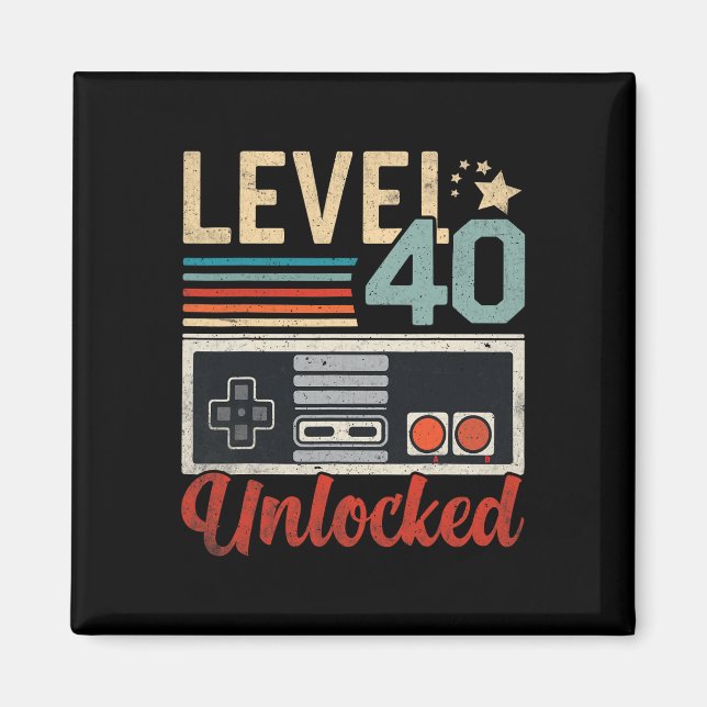 Aimant Level 40 Unlocked Video Gamer Controller 40th Birt (Devant)