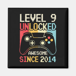 Aimant Level 9 Video Game 9th Birthday Gamer Boy