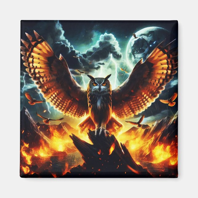 Aimant Lever de lune de chouette (Devant)