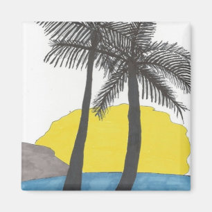 Aimant Lever du soleil des palmiers