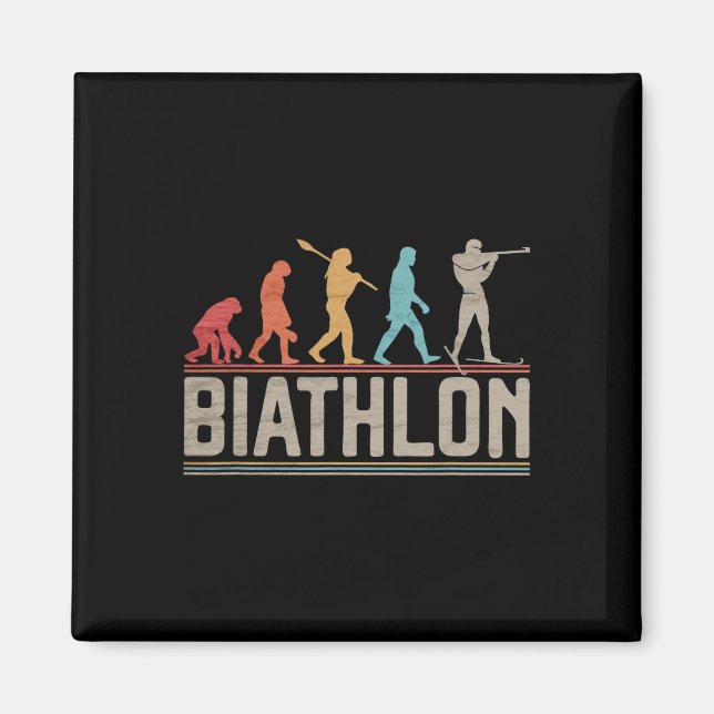 Aimant L'Évolution Du Biathlon Cible Tir Xc Skiin (Devant)