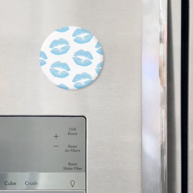 Aimant Lèvres Bleues, Motif De Lèvres, Bleu, Baiser (In situ (réfrigérateur))