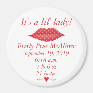 Aimant Lèvres Mme Hipster Baby Girl Vintage Retro Lil Lad