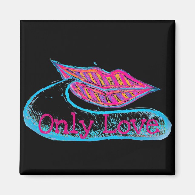 Aimant Lèvres roses et un mot balon ou langue (Devant)