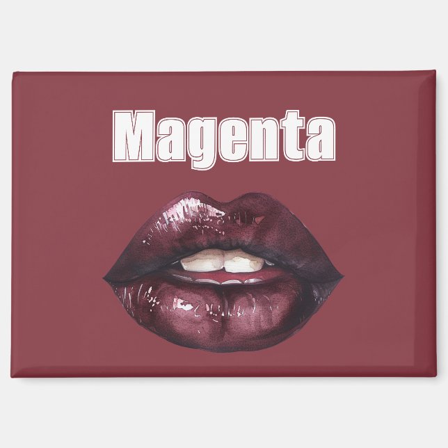 Aimant Lèvres Rouge Magenta Bourgogne   (Recto)