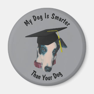 Aimant Lévrier Mon chien est plus intelligent que le vôtr