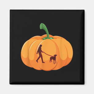 Aimant Lévrier qui marche Halloween Chien Citrouille