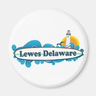 Aimant Lewes Beach "Surf" Design.