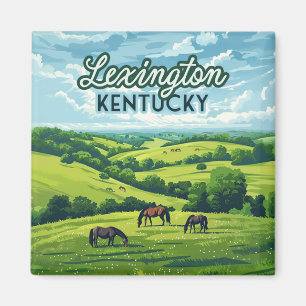 Aimant Lexington Kentucky Horloges Bluegrass Fermes Vinta