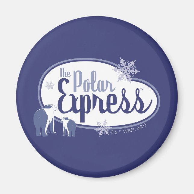 Aimant L'Express polaire | Ours polaires Retro Graphisme (Devant)