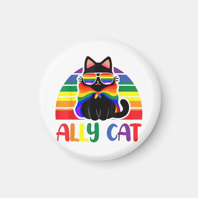 Aimant LGBT Ally Chat Be Kind Gay Rainbow Drôle LGBTQ (Devant)