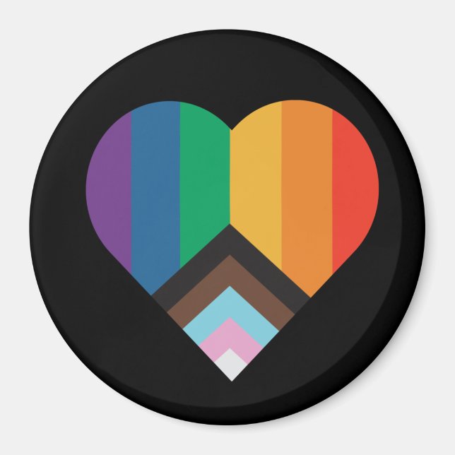 Aimant LGBT+ fierté d'amour. Drapeau arc-en-ciel      (Devant)