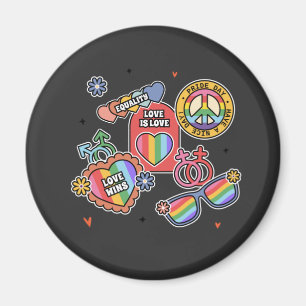 Aimant LGBT+pride. L'amour, c'est l'amour, l'égalité, le