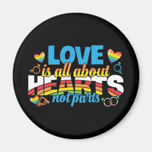 Aimant LGBTQ - L'Amour, c'est tout sur les coeurs