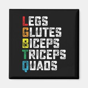 Aimant LGBTQ Legs Glutes Biceps Triceps Quads Gym amusant