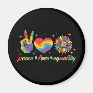 Aimant LGBTQ - Paix, Amour, Égalité