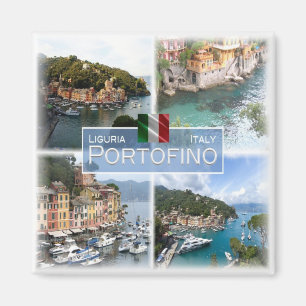 Aimant LGR063 PORTOFINO, Mosaïque, Ligurie, Italie, Frigo