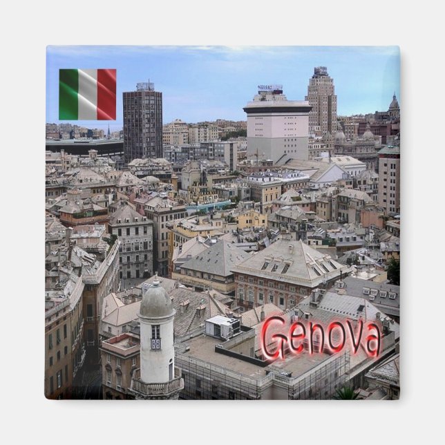 Aimant LGR151 GENOA Cityscape, Ligurie, Italie, Frigo (Devant)