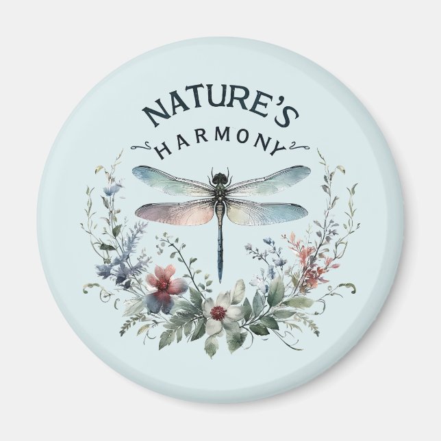 Aimant L'harmonie de la nature - libellule artistique (Devant)