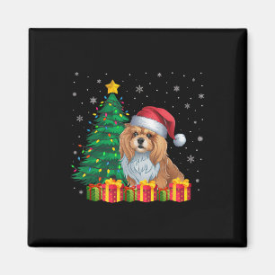 Aimant Lhasa Apso Santa Hat Feux de Noël Chien Lov