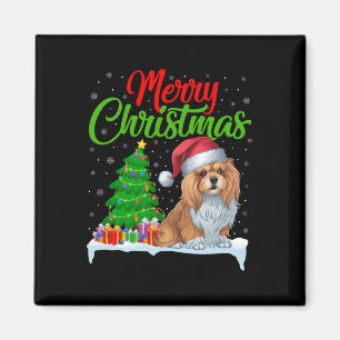 Aimant Lhassa Apso Chien Noël Lumières des arbres de Noël