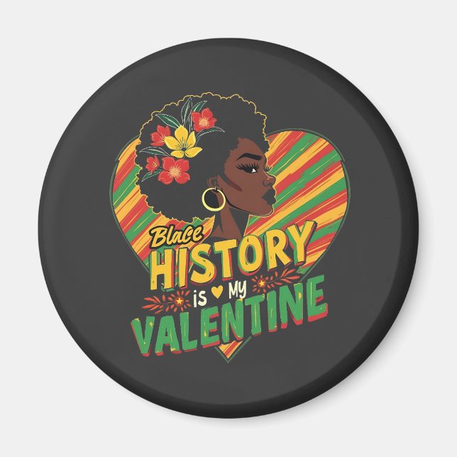 Aimant L'Histoire Noire est mon Mois Valentin de l'Histoi (Devant)