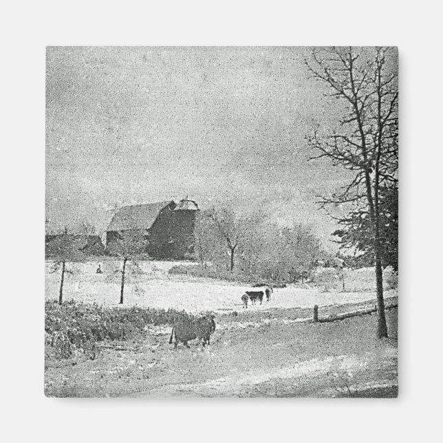 Aimant L'hiver à la ferme (Devant)